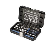 Draper 40 Piece HI - TORQ Socket Set - 21441 - 1/4" Sq Dr Metric Satin Chrome Tool Kit
