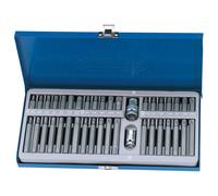 Draper Expert TX-STAR® 1/2" 40 Piece Hex & Spline Mechanics Bit Set | 3/8 Square Drive Hand Tool | Chrome Vanadium Steel Sockets Mechanics Car Tools | Steel Case | 33322