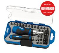 Draper 42 Piece Comfort Grip Stubby Ratcheting Screwdriver & Bit Set 46479