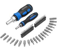 Draper 42 Piece Ratchet Screwdriver Bit Set | Stubby Grip Drivers Hand Tools |
