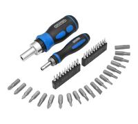 Draper 42 Piece Ratchet Screwdriver Bit Set | Stubby Grip Drivers Hand Tools | DIY and Professional Kit | 1/4" and 20mm Drive Precision Bits | 46479