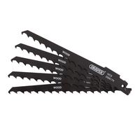 Draper 43066 Reciprocating Saw Blades-Wood & Plastic Cutting 150mm 3tpi 5Pc