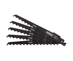 Draper 43066 Reciprocating Saw Blades-Wood & Plastic Cutting 150mm 3tpi 5Pc