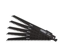Draper 43430 Reciprocating Saw Blades for Wood and Plastic Cutting, 150mm, 6tpi (Pack of 5)