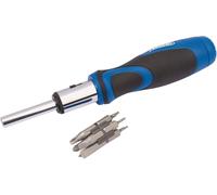Draper 43640 865/11 Ratchet Screwdriver and Bit Set, 1/4", 13 Pieces , Blue