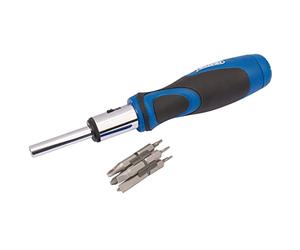 Draper 43640 865/11 Ratchet Screwdriver and Bit Set, 1/4", 13 Pieces , Blue