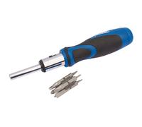 Draper 43640 865/11 Ratchet Screwdriver and Bit Set, 1/4", 13 Pieces , Blue