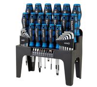 Draper 44 Piece Precision Screwdriver Hex Key and Bit Set | Soft Grip Drivers Hand Tools | DIY and Professional Kit | Tool Stand | Magnetic Tips