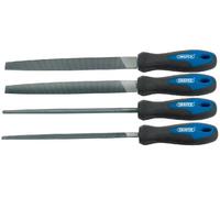 Draper 44962 Engineers Metal Work File Set with Soft Grip, 200mm, 4 Pieces , Blue