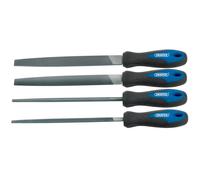 Draper 44962 Engineers Metal Work File Set with Soft Grip, 200mm, 4 Pieces , Blue