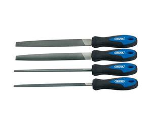 Draper 44962 Engineers Metal Work File Set with Soft Grip, 200mm, 4 Pieces , Blue
