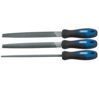 Draper Engineers File Set 44963 – Soft Grip, 200mm, 3-piece, Blue