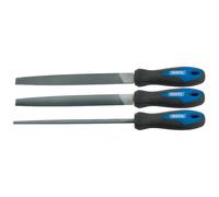 Draper Engineers File Set 44963 – Soft Grip, 200mm, 3-piece, Blue