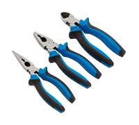 Draper 45864 3 Piece Soft Grip Plier Set (Combi, Long Nose & Side Cutting)