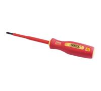 Draper 952B Fully Insulated Plain Slot Screwdriver Sold Loose, Blue, 4 x 100 mm