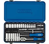 Metric Socket Set in Metal Case, 1/4"" Sq. Dr. (45 Piece)