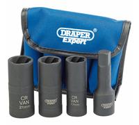 Draper 4PC WHEEL NUT DOUBLE SOCKETS 09539 1/2" Sq. Dr. Wheel Nut Double Impact