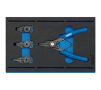 Draper 63196 Interchangeable Circlip Plier 5 Piece Set in 1/4 Eva Insert Tray, Blue
