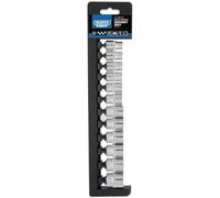 Draper 50160 Square Drive Expert Multi-Drive Socket 12 Pieces Set, 3/8" Length , Blue