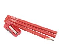 Draper 50990 Cpsset Carpenter Pencil and Sharpener, Red, 4 Piece Set