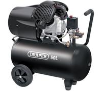 Draper 50L Direct Drive V Twin Compressor 2.2kW 3hp 230V Pressure 116psi 29355