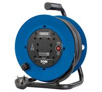 Draper 50M/13A CABLE IND CABLE REEL 02120 230V Four Socket Industrial Cable