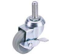 Draper 50mm Dia. Swivel Bolt Fixing Rubber Castor With Brake - S.w.l 50Kg 65471