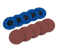 Draper 50mm Diameter Aluminium Oxide Sanding Disc 75mm 80g Pack of 10