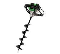 Draper 51.7cc Petrol Earth Auger, Post Hole Digger with 100/150/200mm Drill Bits, 800mm Depth, 2-Stroke Engine, Easy Start, Twin Handles, E10 Compatible