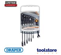 Draper Ratcheting Combination Spanner Set Hi-Torq – Metric 7pc 8–19mm 90T Black