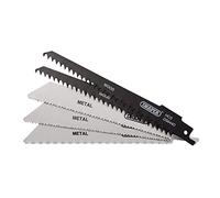 Draper 52517 Assorted Reciprocating Saw Blades for Multi-Purpose Cutting, 150mm (Pack of 5)