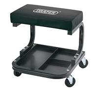 WS-2-B Work Stool: High-Density Foam Seat, Oil-Resistant Vinyl Cover, 4x 60mm Castors, Built-in Seat Tray, 100kg Capacity