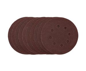 Draper 54755 Punched Sanding Discs, 125mm, Hook & Loop, 80 Grit, (Pack of 10)