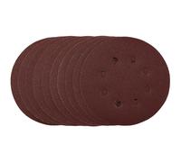 Draper 54756 Punched Sanding Discs, 125mm, Hook & Loop, 120 Grit, (Pack of 10)