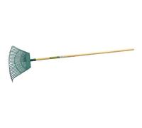 Draper 550mm Plastic Leaf Rake | 23 Teeth Outdoor Garden Hand Tool | Varnished Natural Wood Handle | Lawn Leveling | 31069