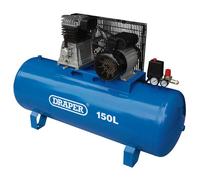 Draper 55304 Stationary Belt-Driven Air Compressor 150L 2.2Kw each