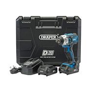 Draper 55343 D20 20V Brushless 1/2” Mid-Torque Impact Wrench with 2X Batteries