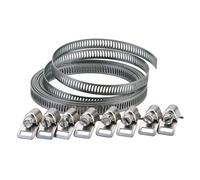 Draper Wide Hose Clamp Set | 8 to 12mm Banding width Hose Clips| 3m Banding Quick Grip | 8 Tensioning Clamps | 55591