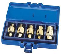 Draper 56627 Car Axle Gearbox Oil Sump Drain Key Plug Kit Set, 5 Pieces , Blue