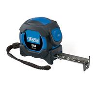 Draper 5m/16ft Auto Lock Tape Measure | 25mm Wide Measuring Tape | Dual Side With Metric and Imperial Graduations | Two Spike Hook | 04751