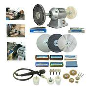 Draper 6" 250W Bench Grinder Polisher with Pro-Max 6" Deluxe Metal Polishing Kit