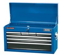 Draper Tools 51690 Six Drawer Narrow Pattern Tool Chest, blue