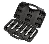Draper 6 Piece 3/8in Drive Glow Plug UJ Socket Set 6 Point Metric 8 - 16mm 12404