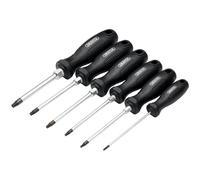 Draper Screwdriver Set 6pc TX-Star Tamperproof Hard Grip 13586, Magnetic Tips, CRV Blades