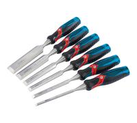 Draper 6 Piece Soft Grip Pound Thru Bevel Edge Wood Chisel Set