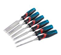 DRAPER EXPERT 6 Piece Soft Grip Pound Thru Wood Chisel Set Metal End Caps 70419