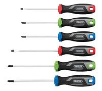 Draper 6 Piece Soft Grip Slotted, Philips, Pozidriv Screwdriver Set 13433
