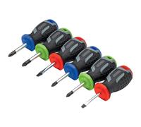 Draper 6 Piece Soft Grip Stubby Screwdriver Set