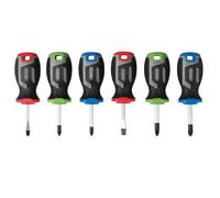 Draper 6 Piece Soft Grip Stubby Slotted, Philips, Pozidriv Screwdriver Set 13432