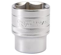 Draper 6 Point Imperial Socket 1/2" Sq Dr 1.1/16" Knurled Ring Chrome 16635